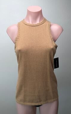 NWT Joslin Isabel Tobacco Cotton Cashmere Knit Tank Women M